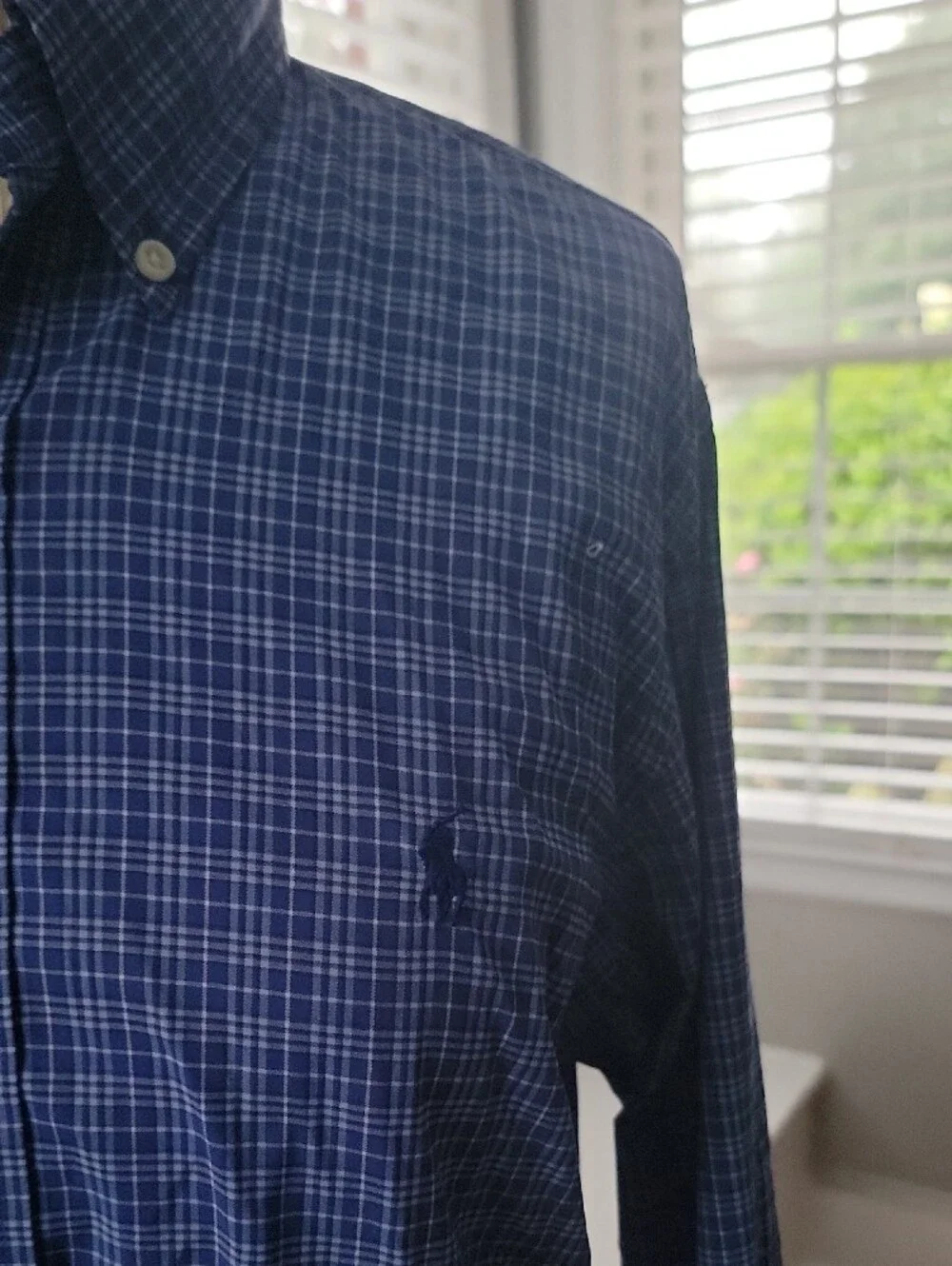 Polo by Ralph Lauren Men's Blue Checked Button-Down Shirt